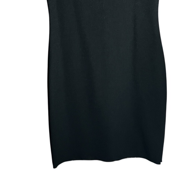 New Zara Knit Sleeveless Bodycon Mini Dress Boat Neck Stretchy Black Sze L - Picture 8 of 14